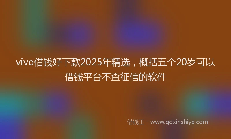 vivo借钱好下款2025年精选，概括五个20岁可以借钱平台不查征信的软件