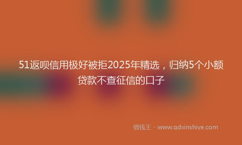 51返呗信用极好被拒2025年精选，归纳5个小额贷款不查征信的口子