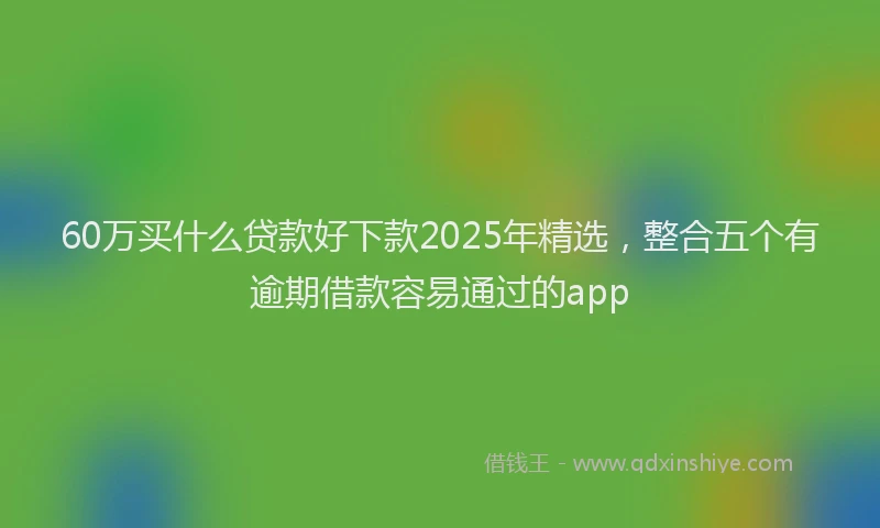 60万买什么贷款好下款2025年精选，整合五个有逾期借款容易通过的app