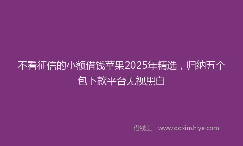 不看征信的小额借钱苹果2025年精选，归纳五个包下款平台无视黑白