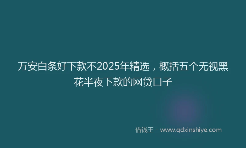 万安白条好下款不2025年精选，概括五个无视黑花半夜下款的网贷口子