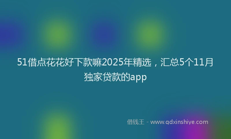51借点花花好下款嘛2025年精选，汇总5个11月独家贷款的app