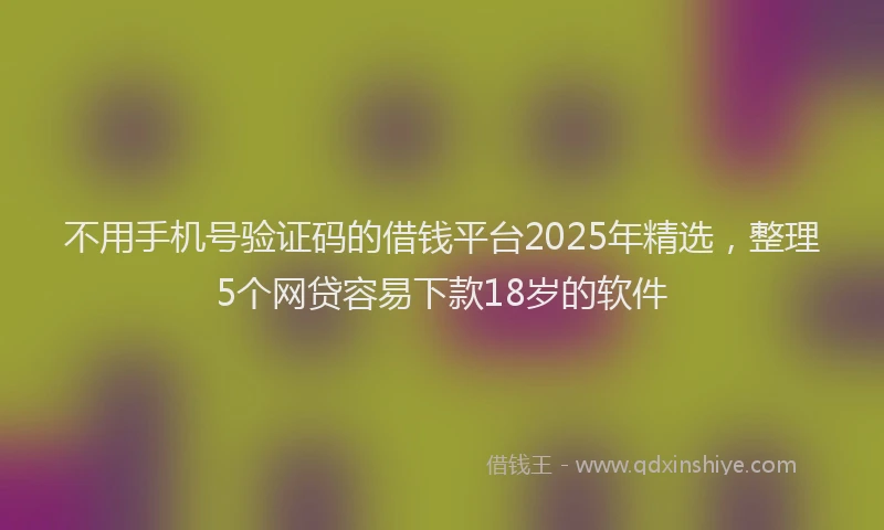 不用手机号验证码的借钱平台2025年精选，整理5个网贷容易下款18岁的软件