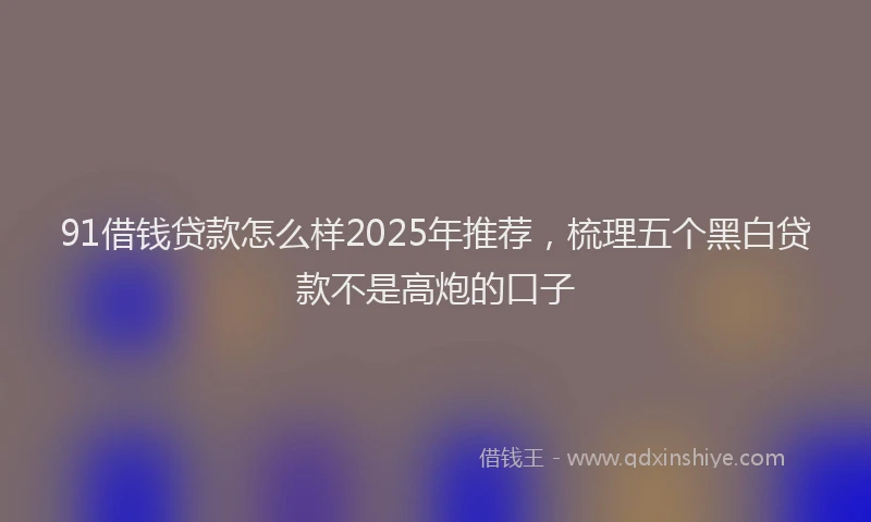 91借钱贷款怎么样2025年推荐，梳理五个黑白贷款不是高炮的口子