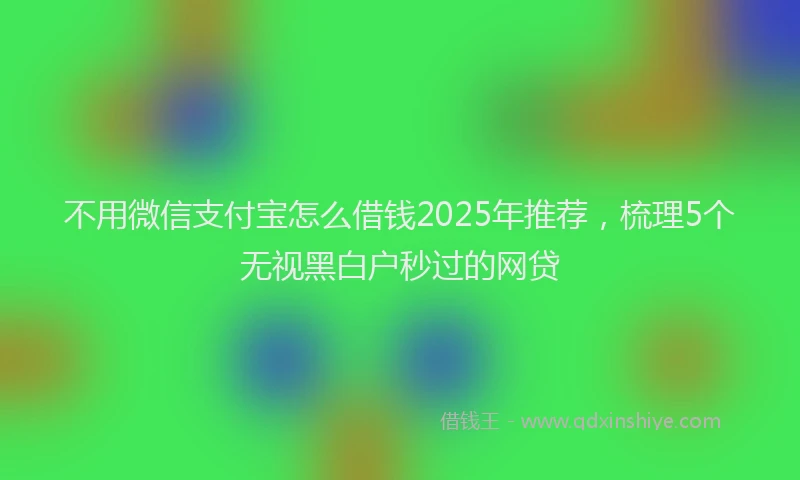 不用微信支付宝怎么借钱2025年推荐，梳理5个无视黑白户秒过的网贷