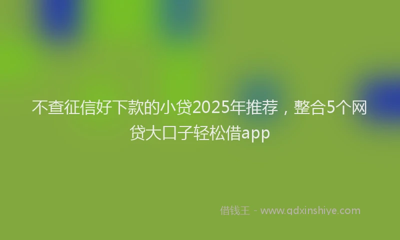 不查征信好下款的小贷2025年推荐，整合5个网贷大口子轻松借app