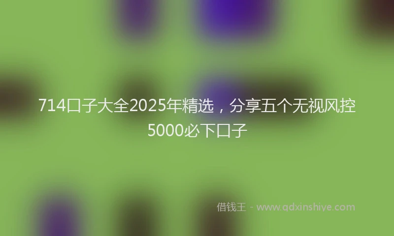 714口子大全2025年精选，分享五个无视风控5000必下口子