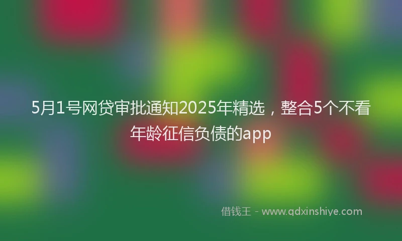 5月1号网贷审批通知2025年精选，整合5个不看年龄征信负债的app
