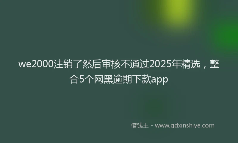 we2000注销了然后审核不通过2025年精选，整合5个网黑逾期下款app