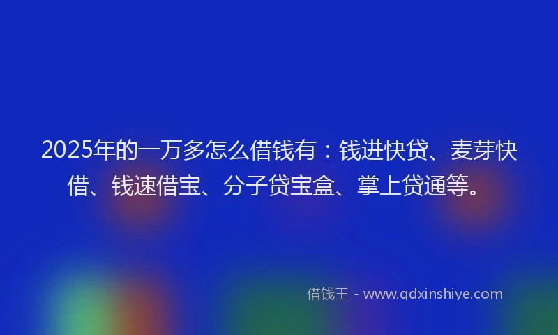 2025年的一万多怎么借钱有：钱进快贷、麦芽快借、钱速借宝、分子贷宝盒、掌上贷通等。
