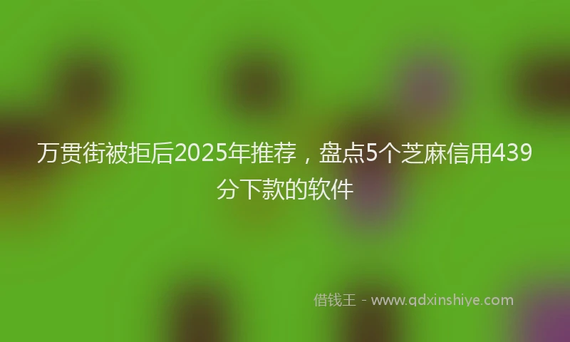 万贯街被拒后2025年推荐，盘点5个芝麻信用439分下款的软件