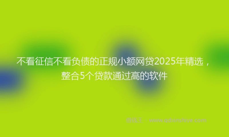 不看征信不看负债的正规小额网贷2025年精选，整合5个贷款通过高的软件