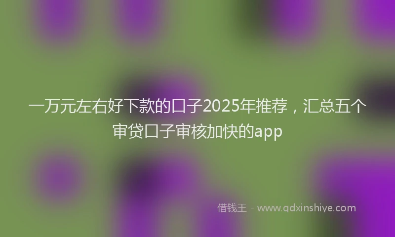一万元左右好下款的口子2025年推荐，汇总五个审贷口子审核加快的app