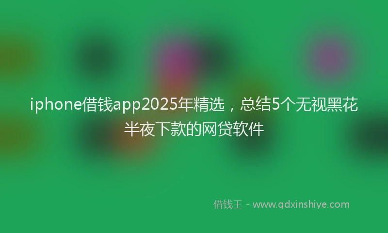 iphone借钱app2025年精选，总结5个无视黑花半夜下款的网贷软件