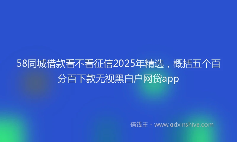 58同城借款看不看征信2025年精选，概括五个百分百下款无视黑白户网贷app