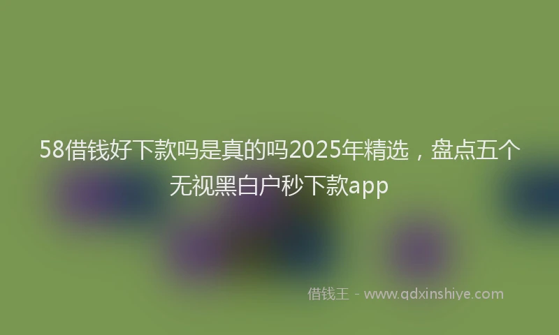 58借钱好下款吗是真的吗2025年精选，盘点五个无视黑白户秒下款app