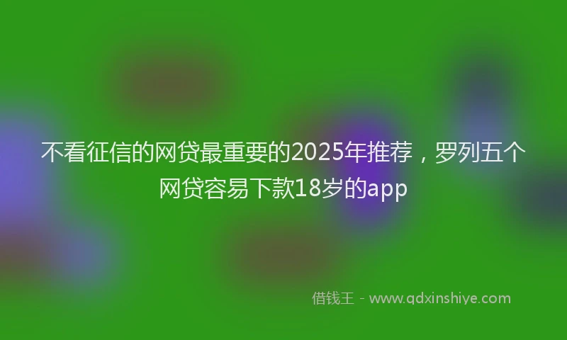 不看征信的网贷最重要的2025年推荐，罗列五个网贷容易下款18岁的app