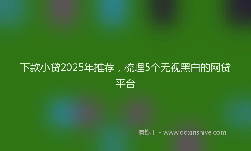 下款小贷2025年推荐，梳理5个无视黑白的网贷平台