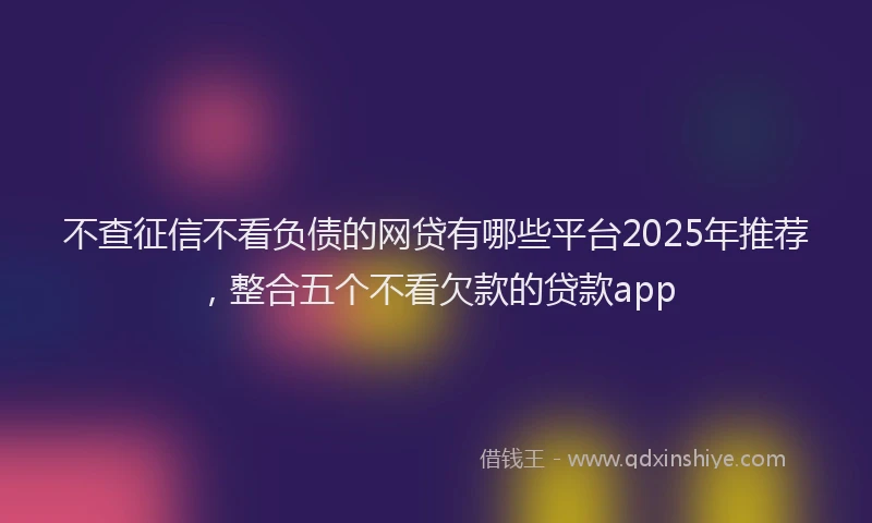 不查征信不看负债的网贷有哪些平台2025年推荐，整合五个不看欠款的贷款app