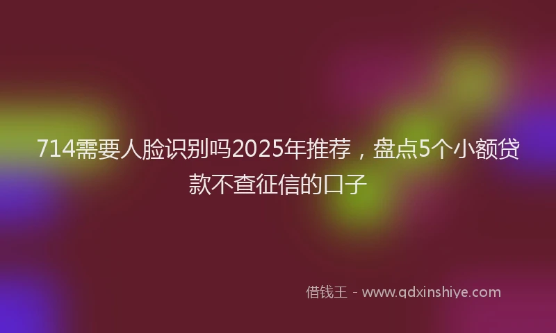 714需要人脸识别吗2025年推荐，盘点5个小额贷款不查征信的口子