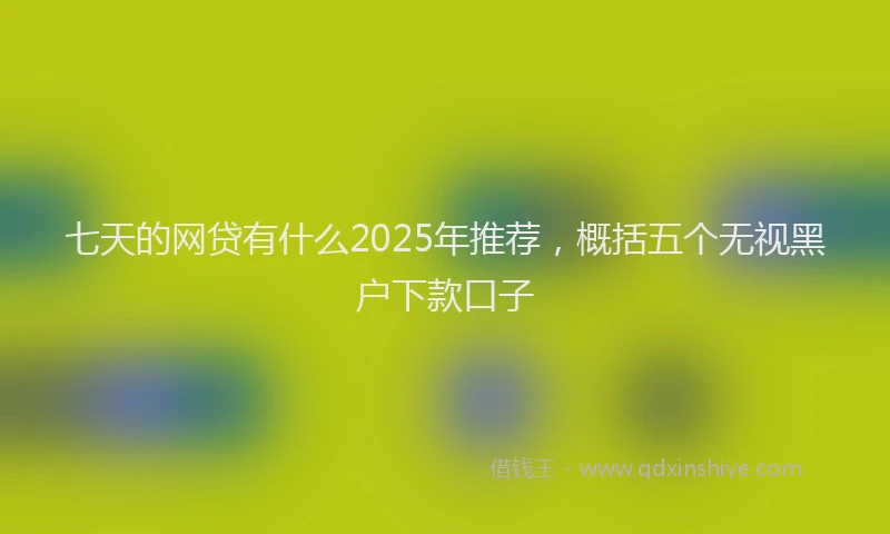 七天的网贷有什么2025年推荐，概括五个无视黑户下款口子