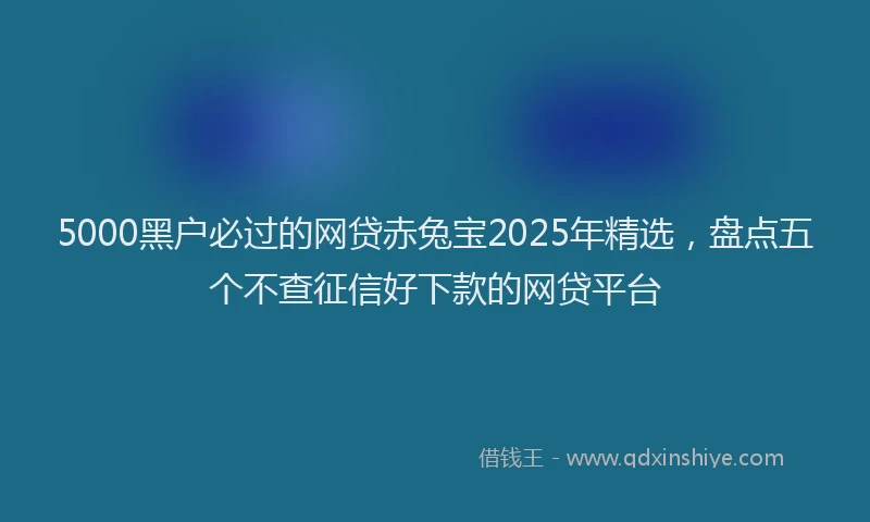 5000黑户必过的网贷赤兔宝2025年精选，盘点五个不查征信好下款的网贷平台