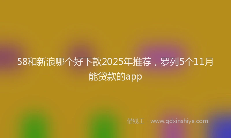 58和新浪哪个好下款2025年推荐，罗列5个11月能贷款的app