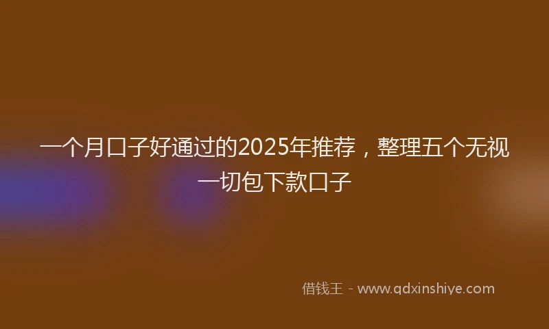一个月口子好通过的2025年推荐，整理五个无视一切包下款口子