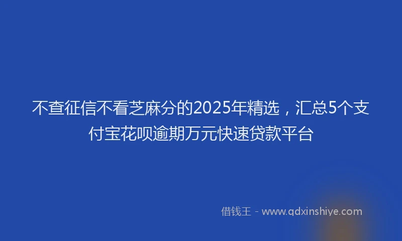 不查征信不看芝麻分的2025年精选，汇总5个支付宝花呗逾期万元快速贷款平台