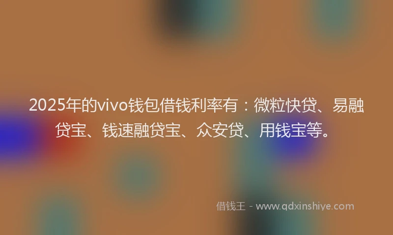 2025年的vivo钱包借钱利率有：微粒快贷、易融贷宝、钱速融贷宝、众安贷、用钱宝等。