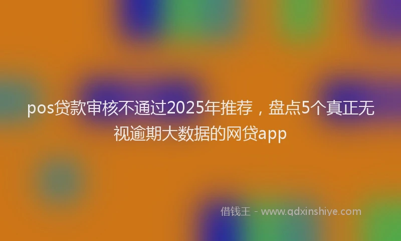 pos贷款审核不通过2025年推荐，盘点5个真正无视逾期大数据的网贷app