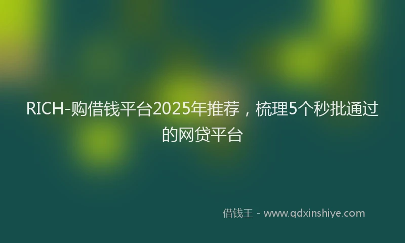 RICH-购借钱平台2025年推荐，梳理5个秒批通过的网贷平台