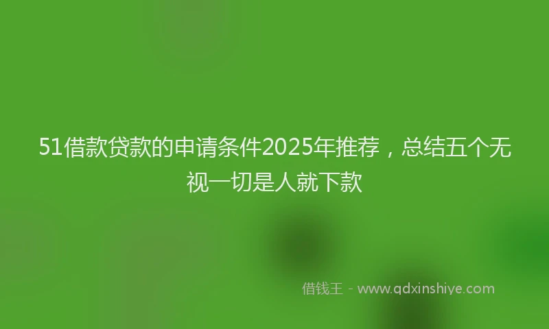 51借款贷款的申请条件2025年推荐，总结五个无视一切是人就下款
