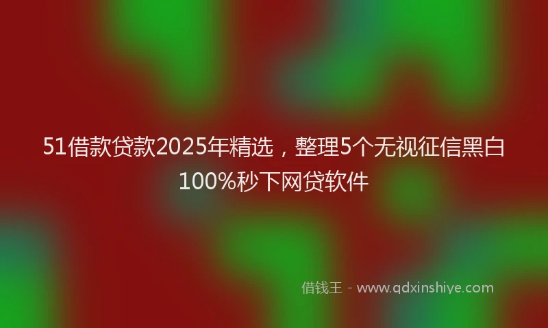 51借款贷款2025年精选，整理5个无视征信黑白100%秒下网贷软件
