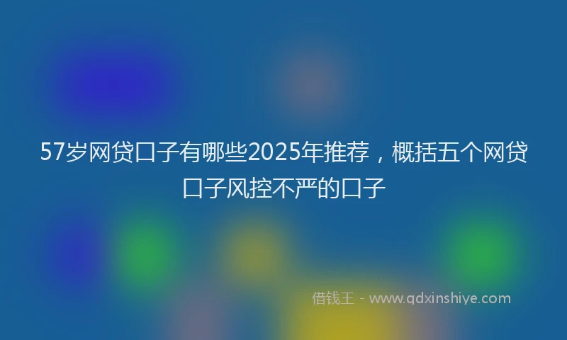 57岁网贷口子有哪些2025年推荐，概括五个网贷口子风控不严的口子