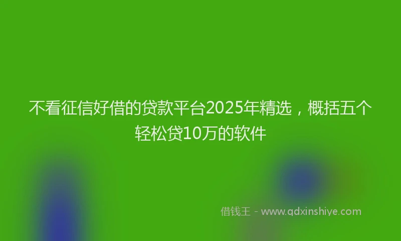 不看征信好借的贷款平台2025年精选，概括五个轻松贷10万的软件