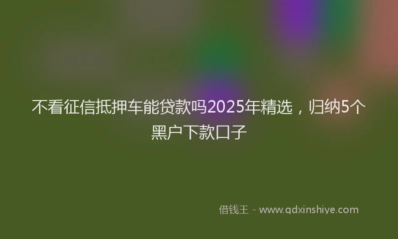 不看征信抵押车能贷款吗2025年精选，归纳5个黑户下款口子