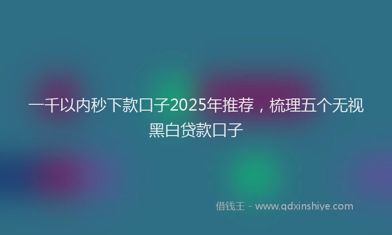 一千以内秒下款口子2025年推荐，梳理五个无视黑白贷款口子