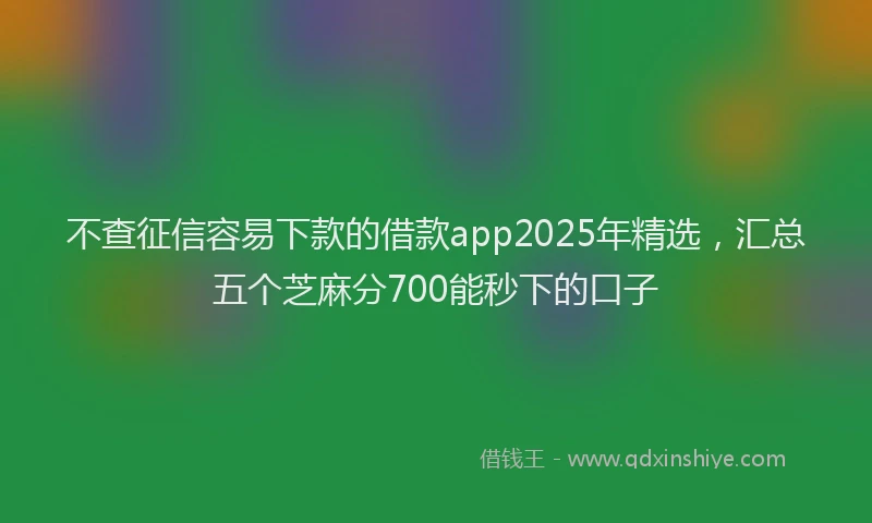 不查征信容易下款的借款app2025年精选，汇总五个芝麻分700能秒下的口子