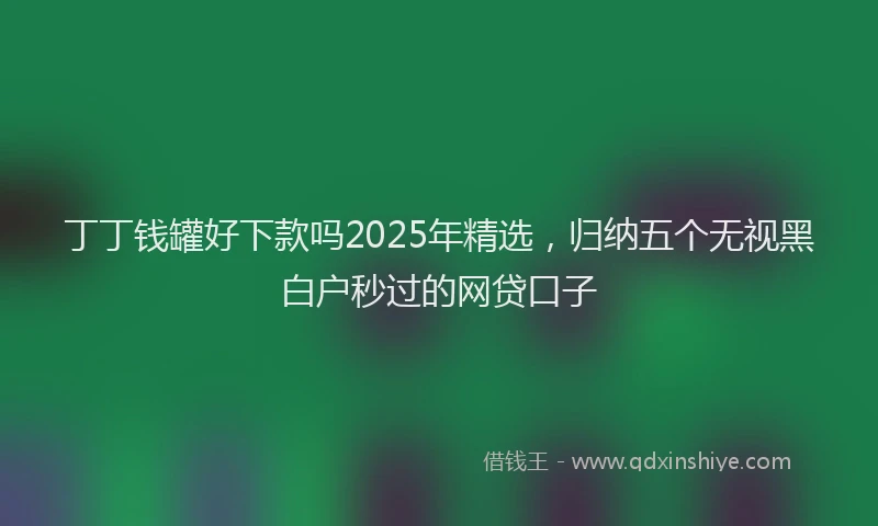 丁丁钱罐好下款吗2025年精选，归纳五个无视黑白户秒过的网贷口子