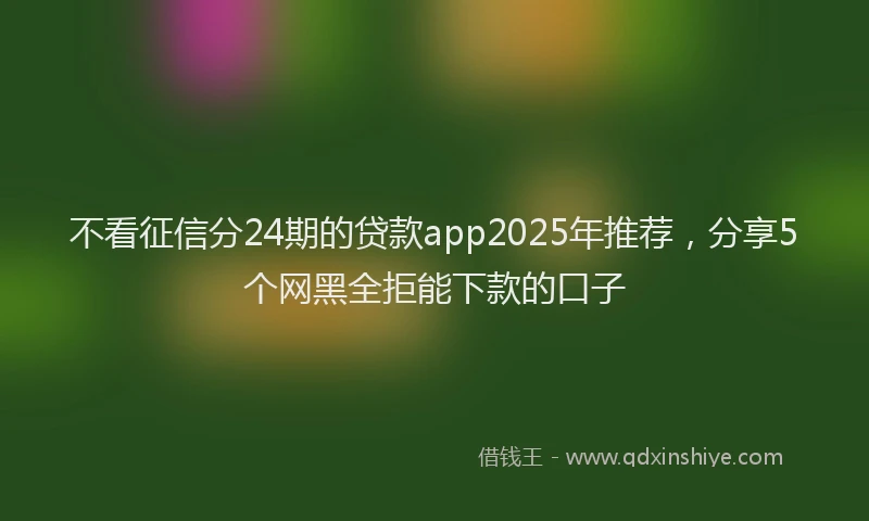 不看征信分24期的贷款app2025年推荐，分享5个网黑全拒能下款的口子
