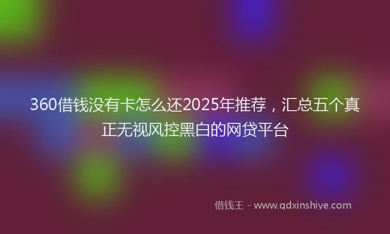 360借钱没有卡怎么还2025年推荐，汇总五个真正无视风控黑白的网贷平台