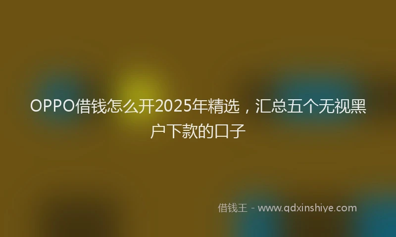 OPPO借钱怎么开2025年精选，汇总五个无视黑户下款的口子