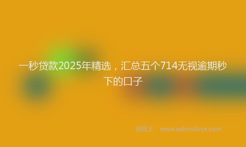 一秒贷款2025年精选，汇总五个714无视逾期秒下的口子