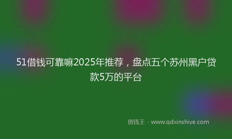 51借钱可靠嘛2025年推荐，盘点五个苏州黑户贷款5万的平台