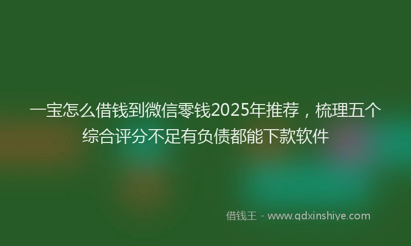 一宝怎么借钱到微信零钱2025年推荐，梳理五个综合评分不足有负债都能下款软件