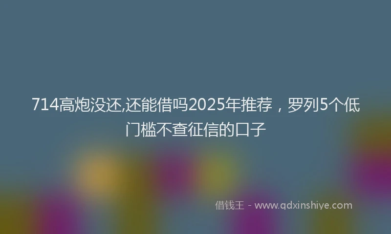 714高炮没还,还能借吗2025年推荐，罗列5个低门槛不查征信的口子