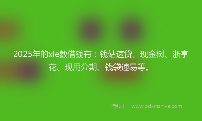 2025年的xie数借钱有：钱站速贷、现金树、浙享花、现用分期、钱袋速易等。