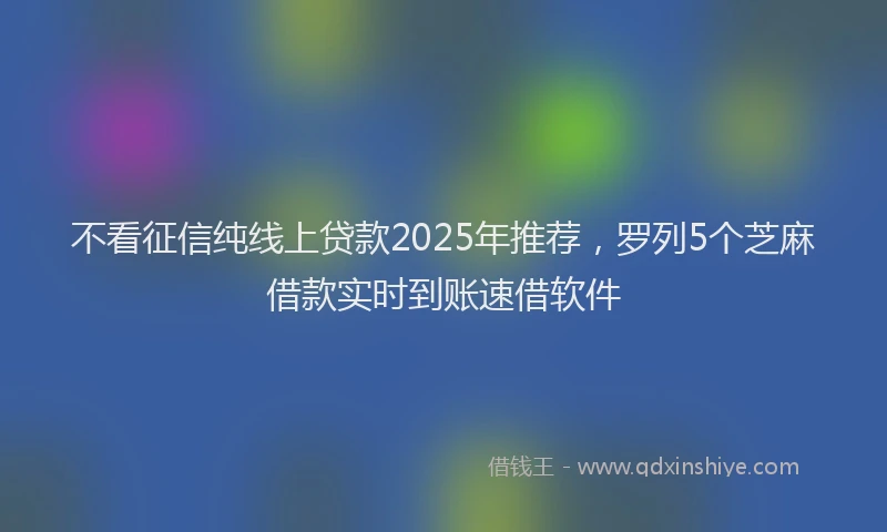 不看征信纯线上贷款2025年推荐，罗列5个芝麻借款实时到账速借软件