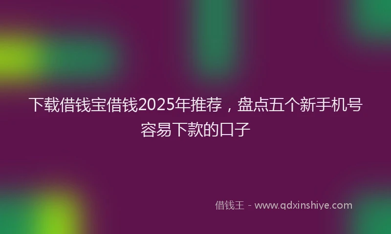 下载借钱宝借钱2025年推荐，盘点五个新手机号容易下款的口子